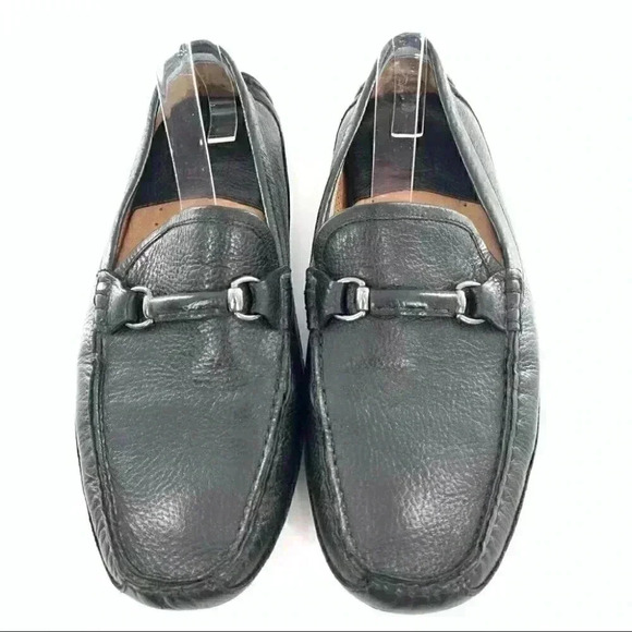 J&M flex Johnston & Murphy loafers size 10 black leather horsebit driving - Picture 13 of 13